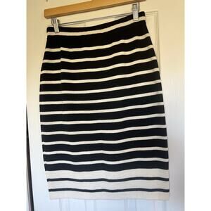 Vintage St John black and beige tight knit pencil skirt sz 6